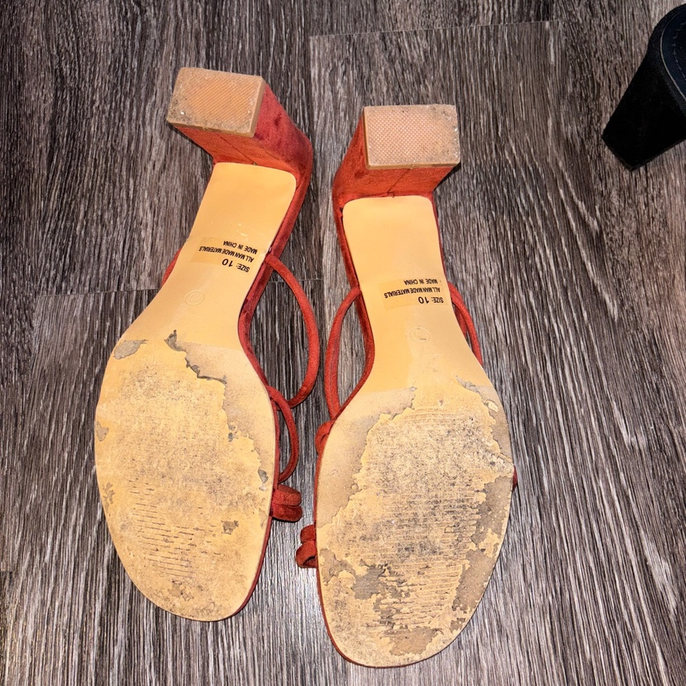Lulu's Red Strappy Heels - Picture 3 of 4